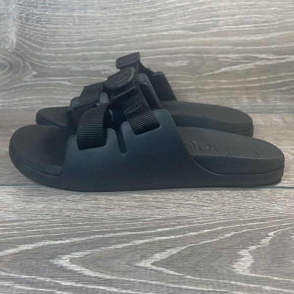 Chaco Chillos Big Boy Sz 4 Slip On Black Adjustable Strap Slides Sandals - Picture 3 of 11